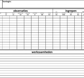 Foto: Kastkaart of logboek invullen door de imker